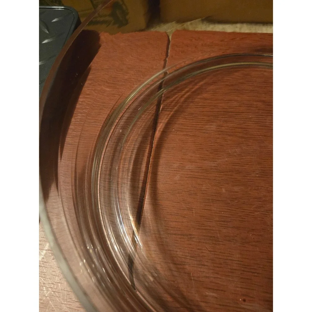 Clear Glass Cylinder Bowl Low Profile Round Centerpiece Vase Minimalist Decor